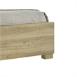 Amey King Panel Bed with Built In Light- White Trim- Brown Driftwood