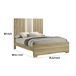 Amey King Panel Bed with Built In Light- White Trim- Brown Driftwood