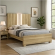 Amey King Panel Bed with Built In Light- White Trim- Brown Driftwood