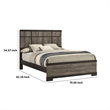 Ruthe King Panel Bed with Horizontal Trim Lines- Gray Grained Wood