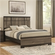 Ruthe King Panel Bed with Horizontal Trim Lines- Gray Grained Wood