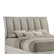 Jeni Queen Size Storage Bed- 2 Drawer Footboard- White Mist Upholstery