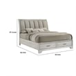 Jeni Queen Size Storage Bed- 2 Drawer Footboard- White Mist Upholstery