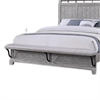 Bix King Size Bed w Upholstered Footboard- Light Gray Wood Grain