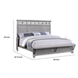 Bix Queen Size Bed w Upholstered Footboard- Light Gray Wood Grain
