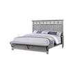Bix Queen Size Bed w Upholstered Footboard- Light Gray Wood Grain