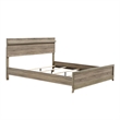 Tily Queen Size Bed w Panel Footboard- Natural Brown Wood Veneers