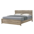 Tily Queen Size Bed w Panel Footboard- Natural Brown Wood Veneers