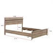Tily Queen Size Bed w Panel Footboard- Natural Brown Wood Veneers