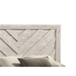 Velz Full Size Bed w Chevron Patterned Headboard- Beige Wood Finish
