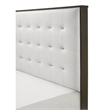 Hez Full Size Bed- Cream White Tufted Headboard Upholstery- Dark Brown