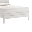 Deny Queen Size Bed w Grid Pattern Headboard- Tapered Front Legs- White