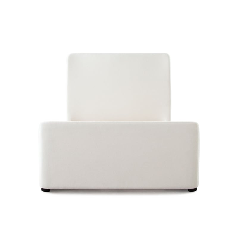 Zuo Contemporary King Size Bed- Contoured Tall White Padded Upholstery