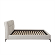Lomp Low Queen Bed- Padded Tufted Mist Sand Brown Polyester Upholstery