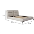 Lomp Low Queen Bed- Padded Tufted Mist Sand Brown Polyester Upholstery