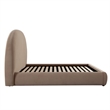 Feny King Size Bed w Arch Headboard- Camel Brown Velvet Upholstery