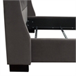 Zoa King Size Bed w Tufted Headboard- Smoke Gray Velvet Upholstery