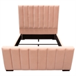 Eva King Bed- Vertical Channel Tufted Blush Pink Velvet Upholstery