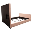 Eva King Bed- Vertical Channel Tufted Blush Pink Velvet Upholstery