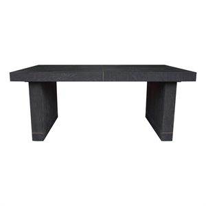 71 Inch Dining Table- Gold Brass Inlays- Rectangular Top- Black Wood