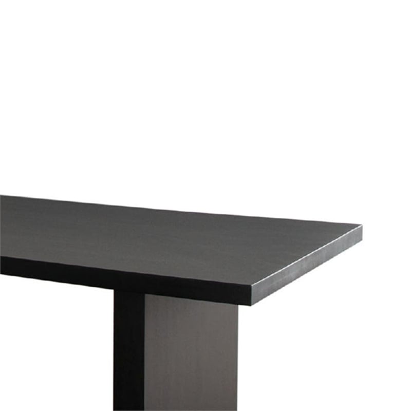 Somy Dining Table- Wide Panel Legs- Classic Black Mango Wood- 80 Inch