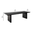 Somy Dining Table- Wide Panel Legs- Classic Black Mango Wood- 80 Inch