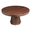 John 53 Inch Dining Table- Walnut Brown Round Wood Top- Padestal Base