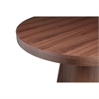 John 53 Inch Dining Table- Walnut Brown Round Wood Top- Padestal Base