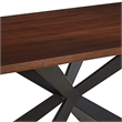 Ren 81 Inch Dining Table- Rectangular Top- Cross Base- Walnut Brown- Black