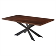 Ren 81 Inch Dining Table- Rectangular Top- Cross Base- Walnut Brown- Black
