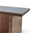 Wedy Dining Table- 86 Inch Rectangular Top- Dark Brown Wood Block Base