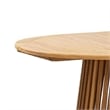 Lev Dining Table- 79 Inch Oval Top- Pedestal Base- Natural Brown Wood