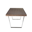 Ien 71 Inch Dining Table- Rectangular Top- Open Metal Panel- Walnut Brown