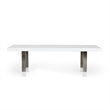 Cid Joe 95 Inch Dining Table- Rectangular- Metal- High Gloss White Finish