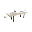 Cid Joe 95 Inch Dining Table- Rectangular- Metal- High Gloss White Finish