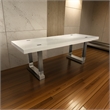 Cid Joe 95 Inch Dining Table- Rectangular- Metal- High Gloss White Finish