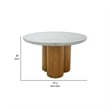 Cid Ziv 47 Inch Dining Table- Gray Faux Concrete Round Top- 3 Pillar Base