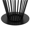 47 Inch Dining Table- Round Top- Modern Black Iron Metal Pedestal Base