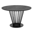 47 Inch Dining Table- Round Top- Modern Black Iron Metal Pedestal Base