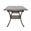 Dining Table- 64-82 Inch Extendable Acacia Wood Top- Aluminium- Dark Brown