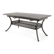 Dining Table- 64-82 Inch Extendable Acacia Wood Top- Aluminium- Dark Brown