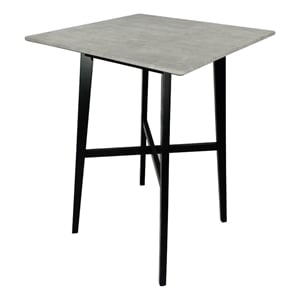 Ashi Bar Height Dining Table- 31 Inch- White Laminate- Black Wood Frame