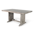 Zeka Dining Table- 60 Inch Top- Double Pedestal- Gray Solid Wood