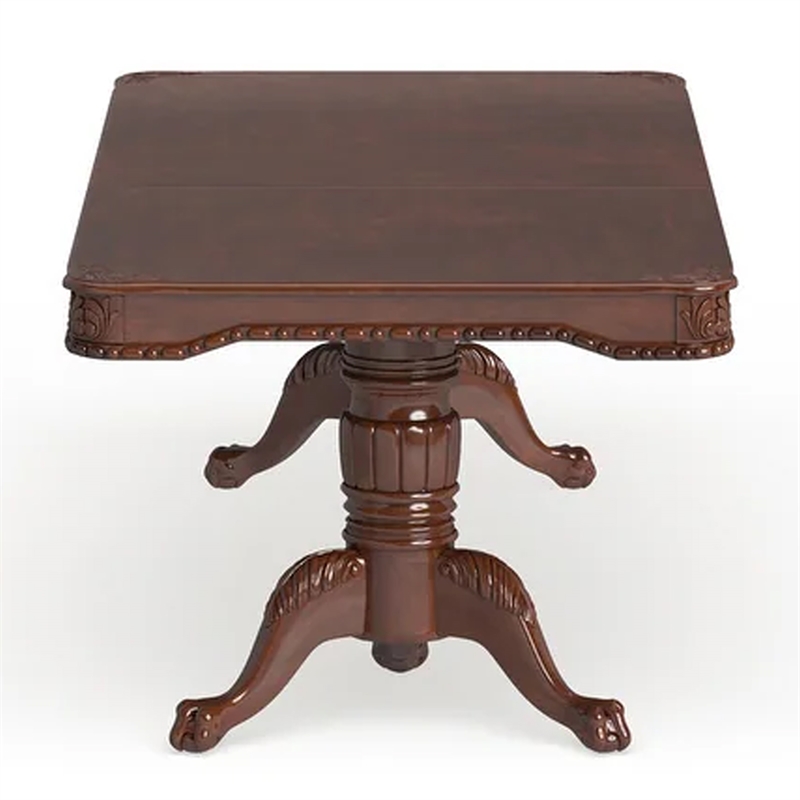 Mina Dining Table- 71-89 Inch Extendable Rectangular Top- Cherry Brown