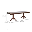 Mina Dining Table- 71-89 Inch Extendable Rectangular Top- Cherry Brown