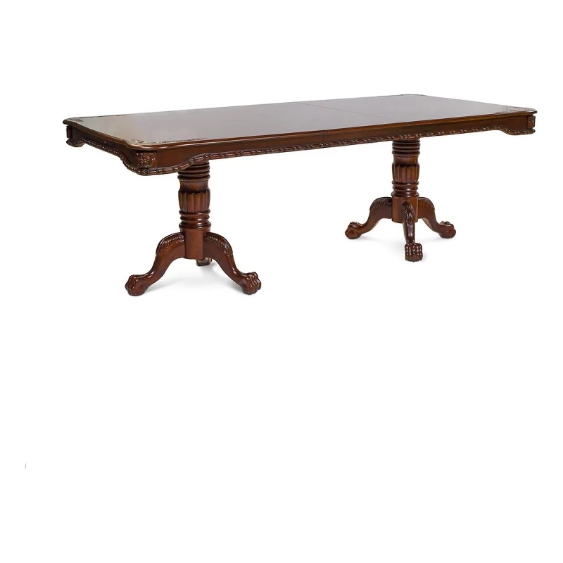 Mina Dining Table- 71-89 Inch Extendable Rectangular Top- Cherry Brown