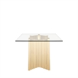 Cid Boky Dining Table- 87 Inch Top- Gold Stainless Steel Artisan Base
