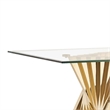 Cid Boky Dining Table- 87 Inch Top- Gold Stainless Steel Artisan Base