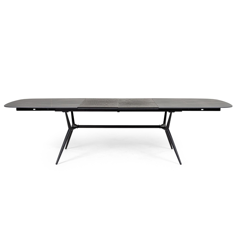 Cid Julie Dining Table- 79-118 Inch Extendable Black Ash Ceramic Top