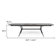 Cid Julie Dining Table- 79-118 Inch Extendable Black Ash Ceramic Top